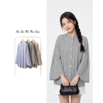 Áo Sơ Mi Nữ Sọc Form Suông Tay Loe Thanh Lịch Thời Trang Nữ Free Size ARI.TO.ZOU