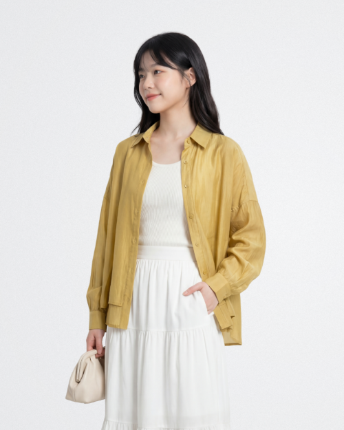 Áo Sơ Mi Nữ Tay Dài Form Rộng Nhẹ Nhàng Thanh Lịch Dễ Phối Free Size ARI.TO.ZOU