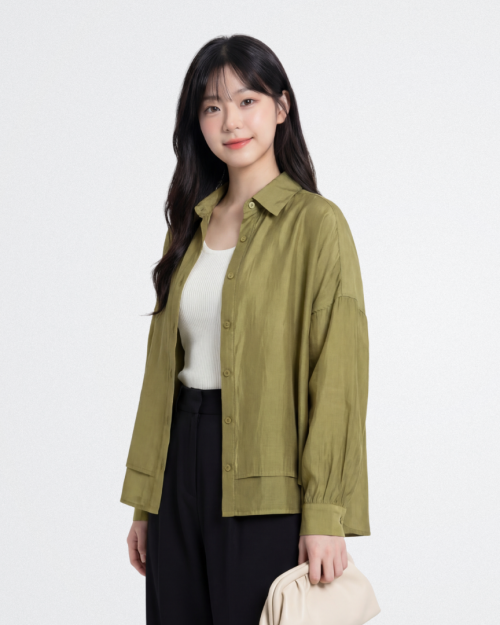 Áo Sơ Mi Nữ Tay Dài Form Rộng Nhẹ Nhàng Thanh Lịch Dễ Phối Free Size ARI.TO.ZOU