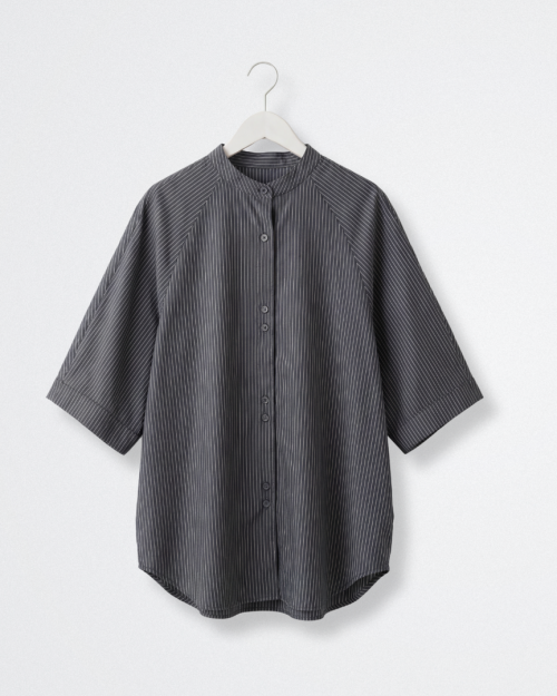 Áo Sơ Mi Nữ Sọc Form Rộng Tay Lỡ Cổ Trụ Thời Trang Hàn/ Nhật Free Size ARI.TO.ZOU