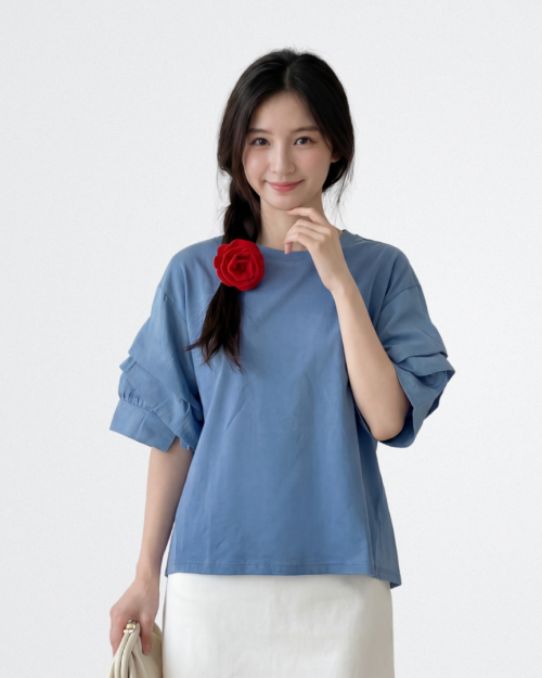 Áo Thun Nữ Tay Bèo Form Suông Nhẹ Nhàng Nữ Tính Dễ Phối Free Size ARI.TO.ZOU