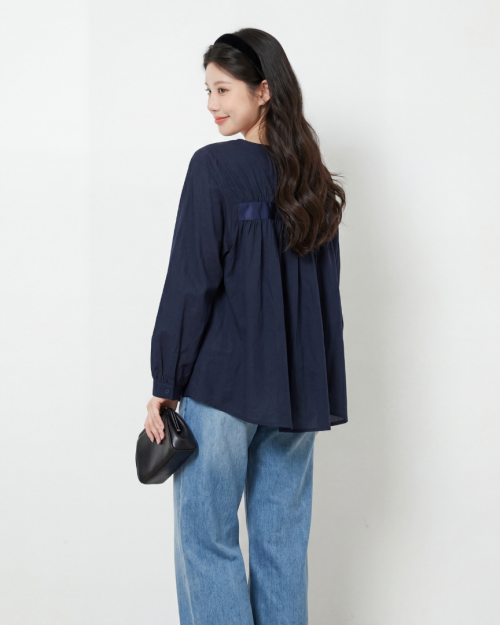Áo Blouse Nữ Khóa Kéo Form Suông Phong Cách Nhật Bản ARI.TO.ZOU Mềm Mịn Cao Cấp