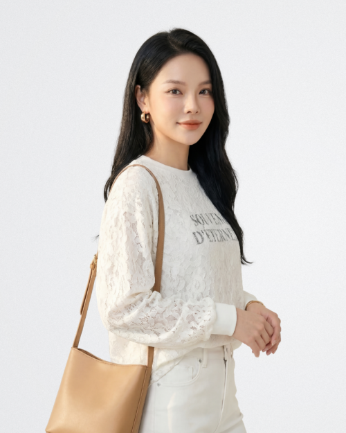 Áo Ren Nữ Dài Tay Cổ Tròn Nữ Tính Thanh Lịch Dễ Phối Đồ Free Size ARI.TO.ZOU
