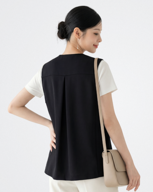 Áo Gile Nữ Cổ V Sát Nách Form Suông Thanh Lịch Free Size ARI.TO.ZOU