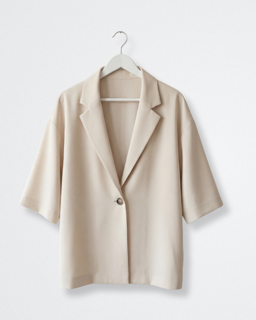 Áo Blazer Nữ Cộc Tay ARI.TO.ZOU Form Suông Hiện Đại Thời Trang Công Sở Free Size