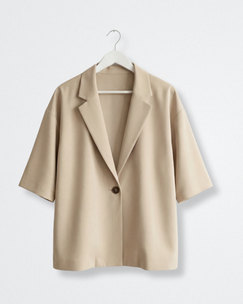 Áo Blazer Nữ Cộc Tay ARI.TO.ZOU Form Suông Hiện Đại Thời Trang Công Sở Free Size