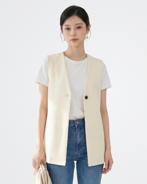 Áo Gile Nữ Cổ V Sát Nách Form Suông Thanh Lịch Free Size ARI.TO.ZOU